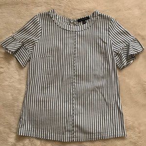 NWOT Banana Republic Stripe Ruffle Sleeve Top XS